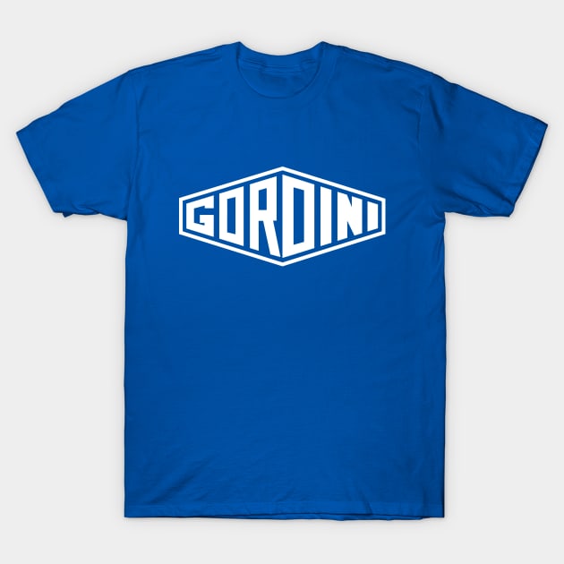 Gordini emblem - Trintignant, Behra, Manzon, Wimille, Sommer - White print T-Shirt by retropetrol